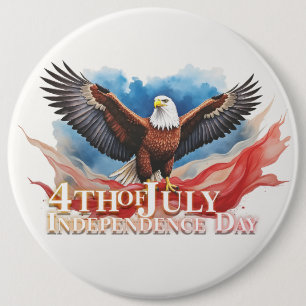 4th of July Eagle – Patriotic Art Design 6 Cm Round Badge