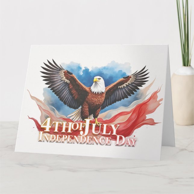 4th of July Eagle – Patriotic Art Design Card (Front)