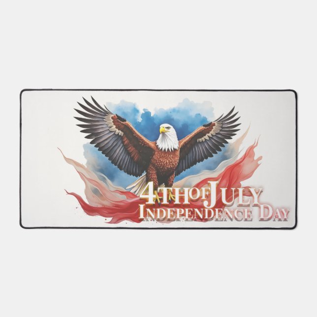 4th of July Eagle – Patriotic Art Design Desk Mat (Front)
