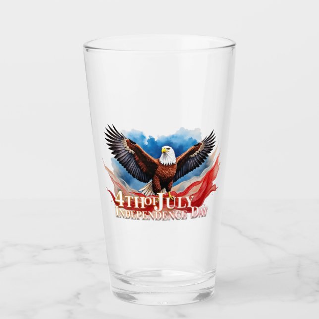 4th of July Eagle – Patriotic Art Design Glass (Front)