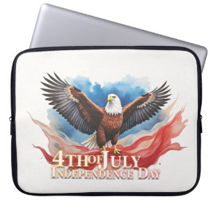 4th of July Eagle – Patriotic Art Design Laptop Sleeve