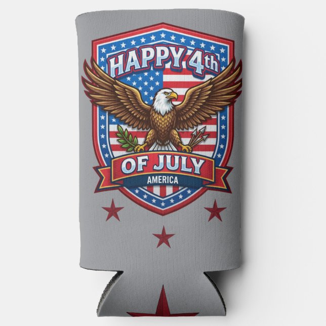 4th of July Eagle Seltzer Can Cooler (Front)