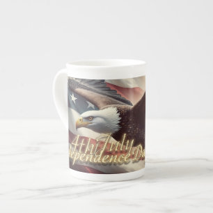 4th of July Eagle with American Flag Bone China Mug