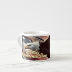 4th of July Eagle with American Flag Espresso Cup