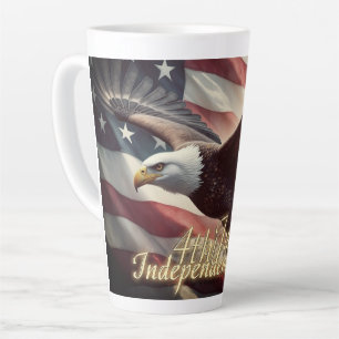 4th of July Eagle with American Flag Latte Mug
