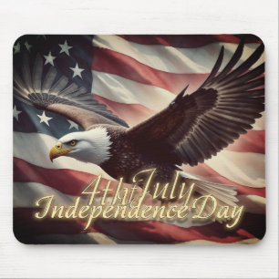 4th of July Eagle with American Flag Mouse Pad