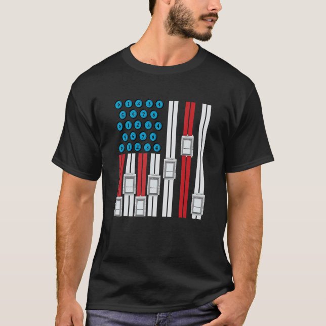 4th Of July Elevator Mechanic Engineer USA Elevato T-Shirt (Front)
