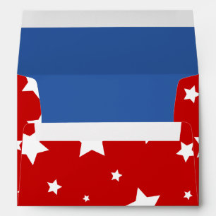 4th of July Envelope A7 White Stars on Red & Blue
