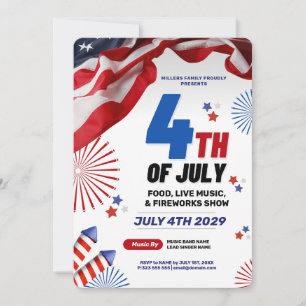 4th of July Event Celebration Patriotic Invitation