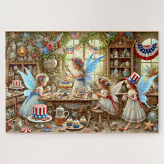 4th of July Fairy Bakery Patriotic Tea Party Jigsaw Puzzle
