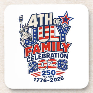 4th of July Family Celebration 2026 250 Years 1776 Coaster