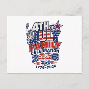 4th of July Family Celebration 2026 250 Years 1776 Enclosure Card