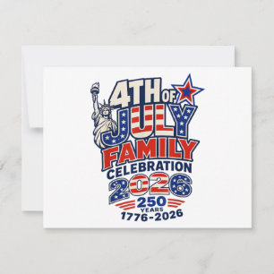 4th of July Family Celebration 2026 250 Years 1776 Thank You Card
