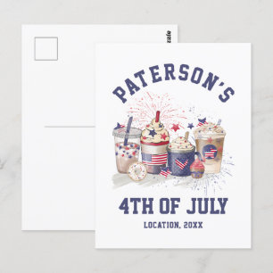 4th Of July Family Reunion Party Independance Day Postcard