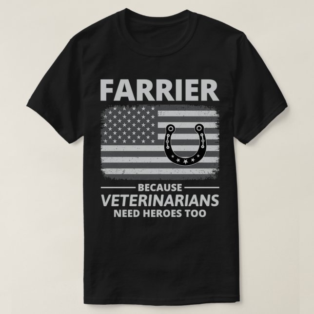 4th of July Farrier American Flag Patriotic T T-Shirt (Design Front)