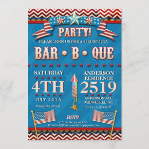 4th of July Festive BBQ Party Invitation