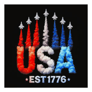 4th Of July Fighter Jets Usa Patriotic Poster