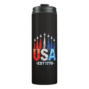 4th Of July Fighter Jets Usa Patriotic Thermal Tumbler