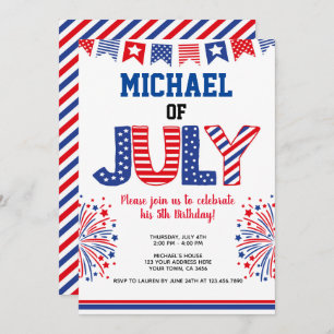 4th of July, Firecracker Invitation