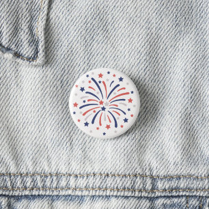 4th Of July Fireworks 3 Cm Round Badge