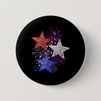 4th Of July Fireworks 6 Cm Round Badge
