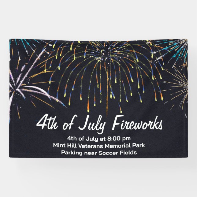4th of July Fireworks Advertisement Banner (Horizontal)