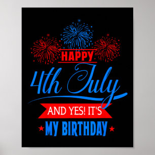 4th Of July Fireworks Birthday Usa American Patrio Poster