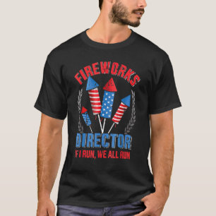 4th Of July Fireworks Director I Run You Run Kids  T-Shirt