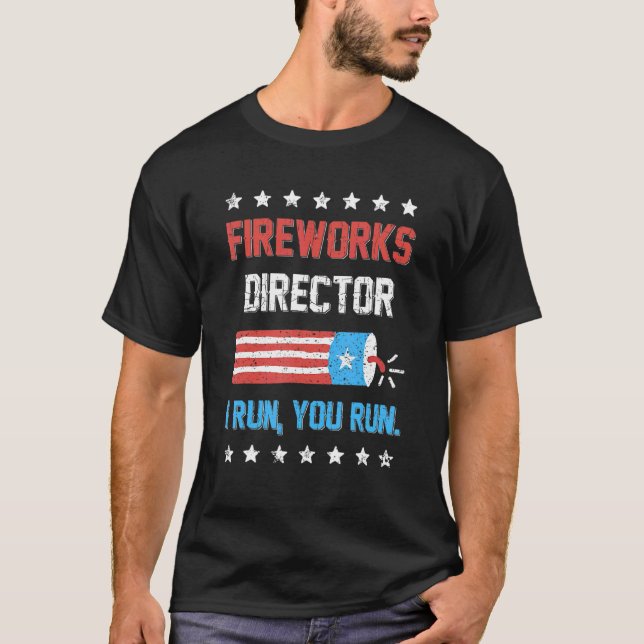 4th Of July Fireworks Director I Run You Run Kids  T-Shirt (Front)