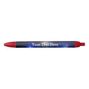 4th of July Fireworks in Blue Independence Day Black Ink Pen