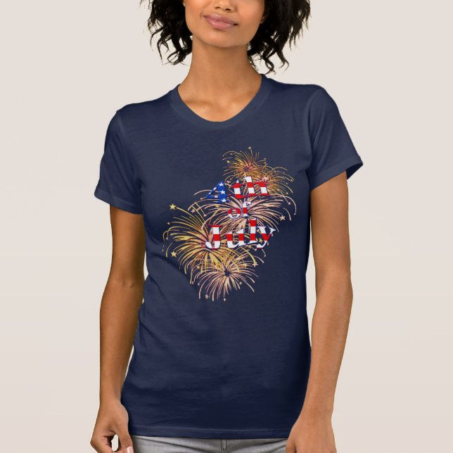 4th of July Fireworks Ladies T-Shirt (Front)