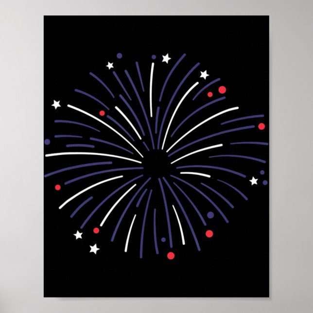 4th Of July Fireworks Memorial Day  Poster (Front)