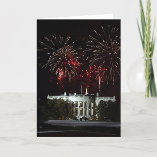 4th of July Fireworks over the White House Card