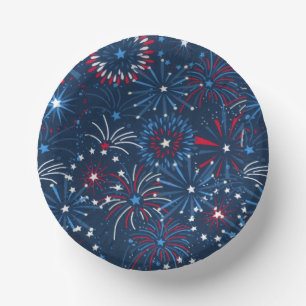 4th of July Fireworks Paper Plate
