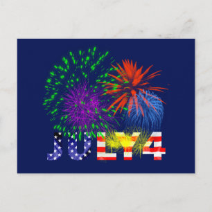 4th of July Fireworks Postcard