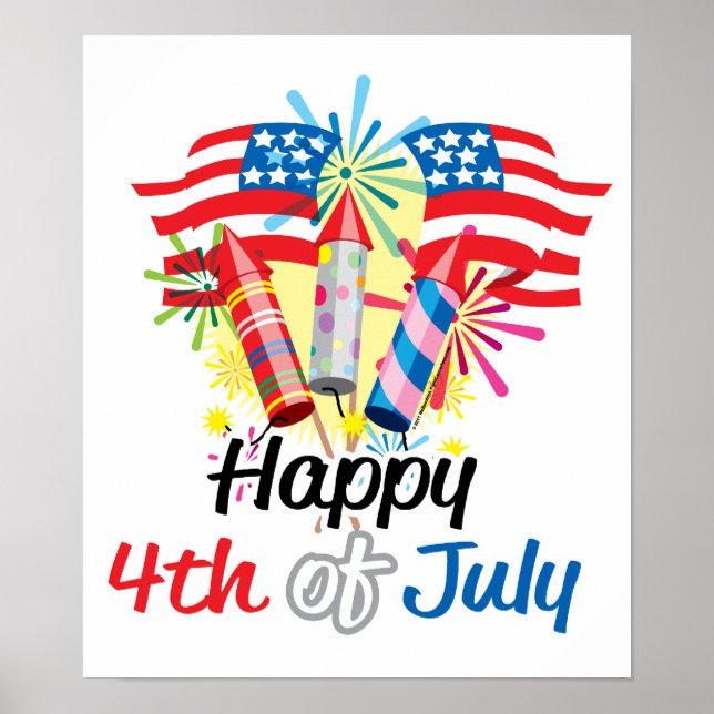 4th of July Fireworks Poster (Front)