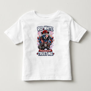 4th of July Fireworks Racoon Toddler Tops