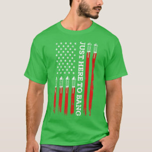 4th of July fireworks with USA and just here to b T-Shirt