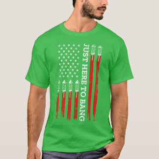 4th of July fireworks with USA  and just here to b T-Shirt