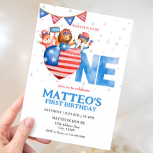 4th of July First Birthday Invitation