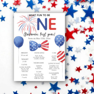 4th of July First Birthday Milestone Birthday Poster