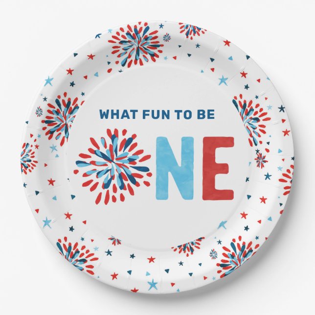 4th of July First Birthday  Paper Plate (Front)