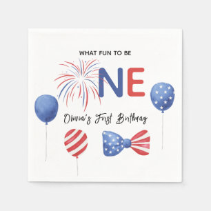 4th of July First Birthday Party Napkin