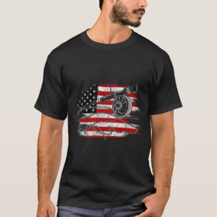 4th of July Fishing USA Flag Catfish Catfishing Pa T-Shirt
