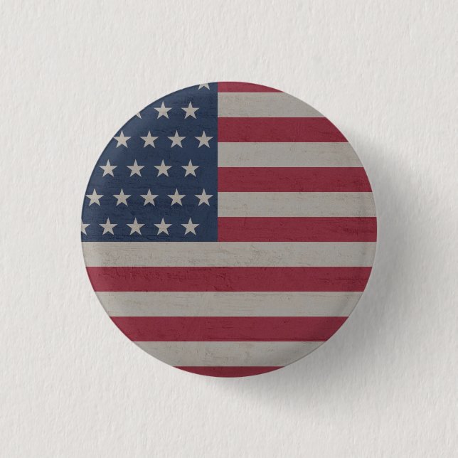 4TH OF JULY FLAG 3 CM ROUND BADGE (Front)