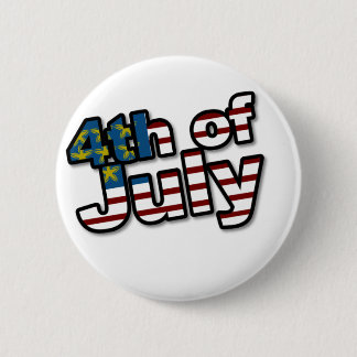 4th of July Flag 6 Cm Round Badge