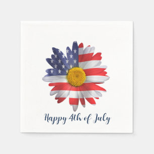 4th of July Flag Daisy Napkin