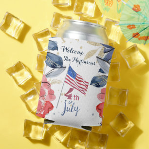 4th of July Flag Personalised Stylish   Can Cooler