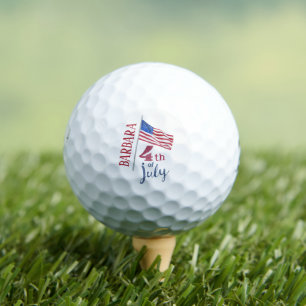 4th of July Flag Personalised Stylish     Golf Balls