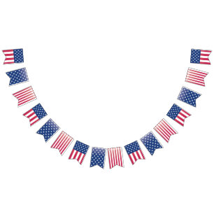 4th of July, Flag, Red, White & Blue Bunting Bunting